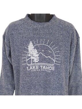Lake Tahoe Sweater Mens Size Large Blue Sierra Nevada Travel Destination